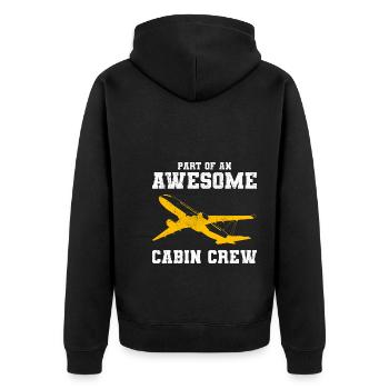 Lustiges Kabinenpersonal Flugbegleiterin - Unisex Premium Bio Zip Hoodie - Schwarz - Hinten - Nico (187cm)