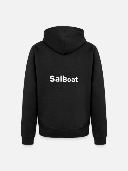 Sailboat - Unisex Premium Organic Zip Hoodie - black