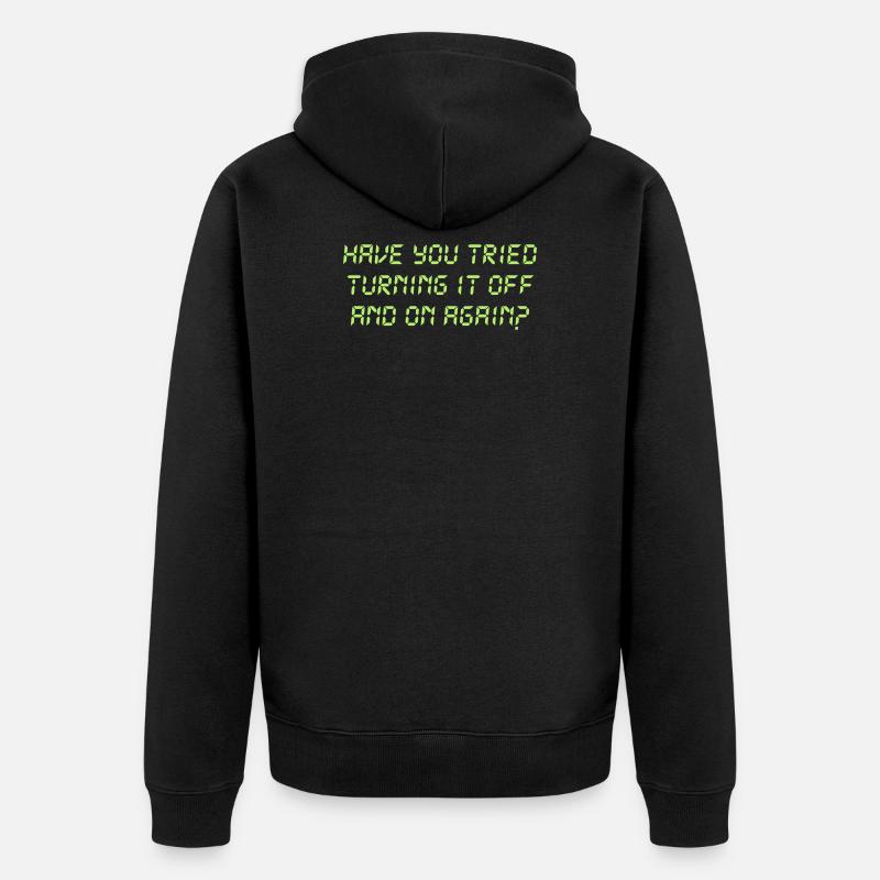 Turning off and on - Unisex Premium Bio Zip Hoodie - Schwarz