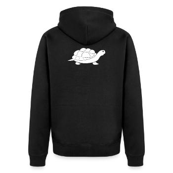 Turtle Turtle - Unisex Premium Organic Zip Hoodie - black - Back - Nico (187cm)