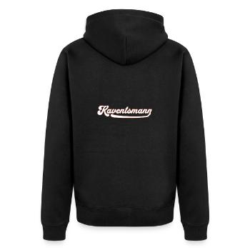 Kaventsmann - ein Mann wie ein Berg - Unisex Premium Bio Zip Hoodie - Schwarz - Hinten - Nico (187cm)