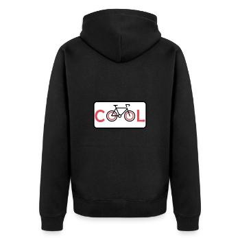 Cooles Fahrrad Fahrrad - Unisex Premium Bio Zip Hoodie - Schwarz - Hinten - Nico (187cm)