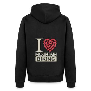 I love mountain biking I love mountain biking - Unisex Premium Organic Zip Hoodie - black - Back - Nico (187cm)
