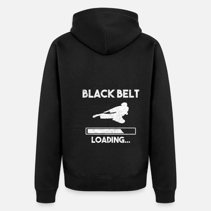 Blackbelt Loading Taekwondo - Unisex Premium Bio Zip Hoodie - Schwarz