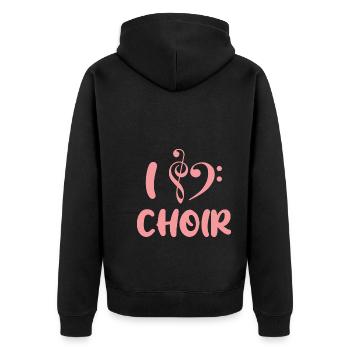 I Love Choir Musikprofessor - Unisex Premium Bio Zip Hoodie - Schwarz - Hinten - Nico (187cm)