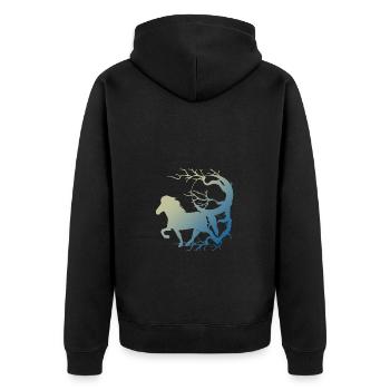 Icelandic Horse: Icelandic Horse Horse Pony Merch - Unisex Premium Organic Zip Hoodie - black - Back - Nico (187cm)