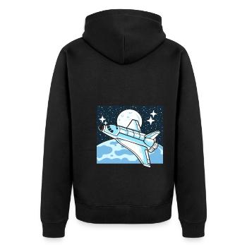 Space Shuttle Ingenieur für Luft-und Raumfahrt - Unisex Premium Bio Zip Hoodie - Schwarz - Hinten - Nico (187cm)