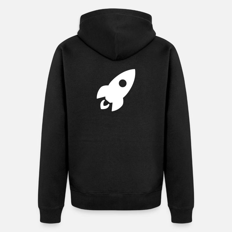 Fusée en blanc cadeau - Veste à capuche bio Premium Unisexe - noir