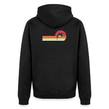 King Orca: Ruler of the Seas - Unisex Premium Organic Zip Hoodie - black - Back - Nico (187cm)