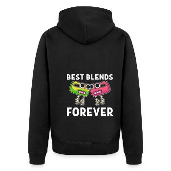 Best Blends Forever Kochen oder Koch - Unisex Premium Bio Zip Hoodie - Schwarz - Hinten - Nico (187cm)