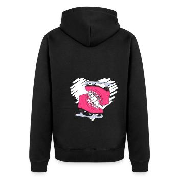 Ice Skates Professioneller Skater - Unisex Premium Bio Zip Hoodie - Schwarz - Hinten - Nico (187cm)