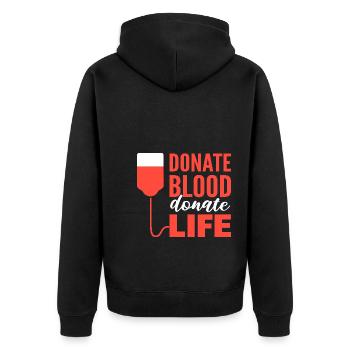 Blutspender Staatlich geprüfte Krankenschwester - Unisex Premium Bio Zip Hoodie - Schwarz - Hinten - Nico (187cm)