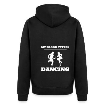 My Blood Type Is Dancing Zeitgenössischer Tänzer - Unisex Premium Bio Zip Hoodie - Schwarz - Hinten - Nico (187cm)