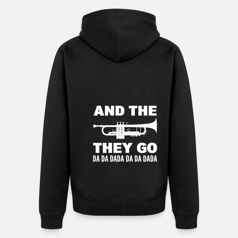 Lustiger Trompeter Trompeter - Unisex Premium Bio Zip Hoodie - Schwarz