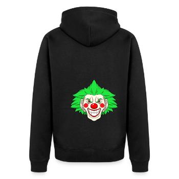 Gruseliger Clown Entertainer - Unisex Premium Bio Zip Hoodie - Schwarz - Hinten - Nico (187cm)