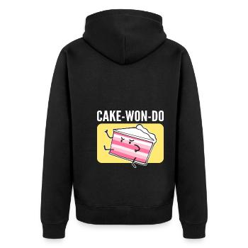 Lustiger Taekwondo Taekwondo Athlet - Unisex Premium Bio Zip Hoodie - Schwarz - Hinten - Nico (187cm)