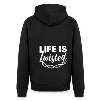 Lustiger Biologe Biologieprofessor - Unisex Premium Bio Zip Hoodie - Schwarz - Hinten - Nico (187cm)