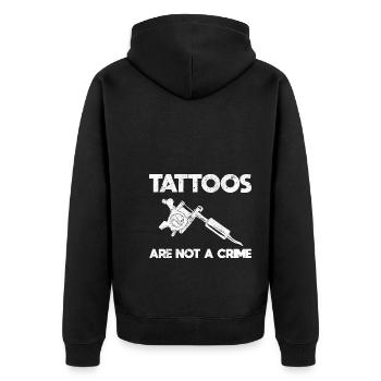 Lustige Tattoos Tätowierer - Unisex Premium Bio Zip Hoodie - Schwarz - Hinten - Nico (187cm)
