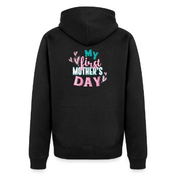 Mon premier cadeau de fête des mères pour la fête des mères - Veste à capuche bio Premium Unisexe - noir - Dos - Nico (187cm)