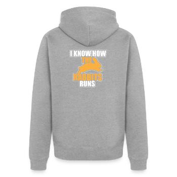 Funny Denglish saying Denglisch sayings - Unisex Premium Organic Zip Hoodie - heather grey - Back - Nico (187cm)