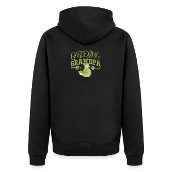 Gardening Grandpa Horticulture Hobby Apparel and - Unisex Premium Organic Zip Hoodie - black - Back - Nico (187cm)