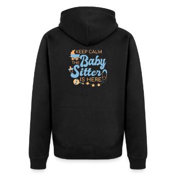 Cadeau pour la nounou - Veste à capuche bio Premium Unisexe - noir - Dos - Nico (187cm)