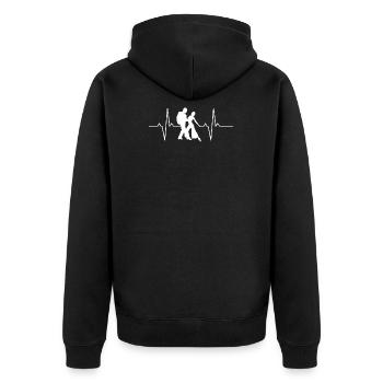 Salsa dancers heartbeat lifeline - salsa dancer - Unisex Premium Organic Zip Hoodie - black - Back - Nico (187cm)