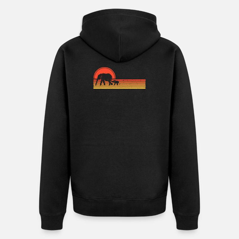 Éléphant - Veste à capuche bio Premium Unisexe - noir