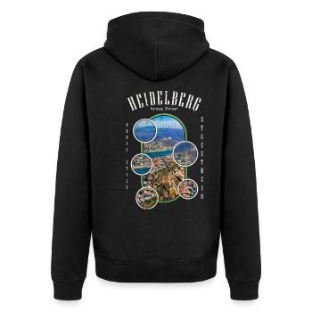 Heidelberg Allemagne Ville Skyline Accueil Amour - Veste à capuche bio Premium Unisexe - noir - Dos - Nico (187cm)