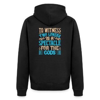 To witness two lovers is a spectacle for the godss - Unisex Premium Organic Zip Hoodie - black - Back - Nico (187cm)