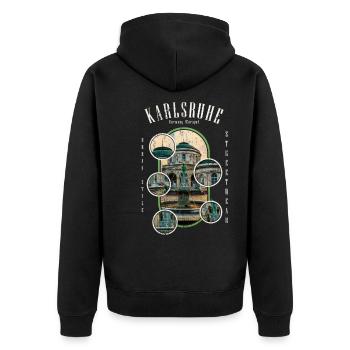 Karlsruhe Allemagne Ville Skyline Accueil Amour - Veste à capuche bio Premium Unisexe - noir - Dos - Nico (187cm)