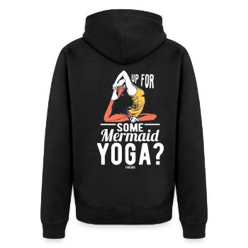 Entraînement Fitness Yoga Méditation Femme - Veste à capuche bio Premium Unisexe - noir - Dos - Nico (187cm)