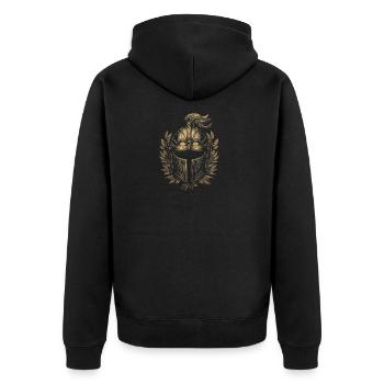 Roman legionnaire Roman soldier of Caesar - Unisex Premium Organic Zip Hoodie - black - Back - Nico (187cm)
