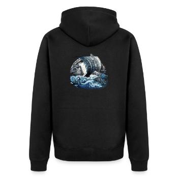 Navire viking guerrier nordique Odin Viking - Veste à capuche bio Premium Unisexe - noir - Dos - Nico (187cm)