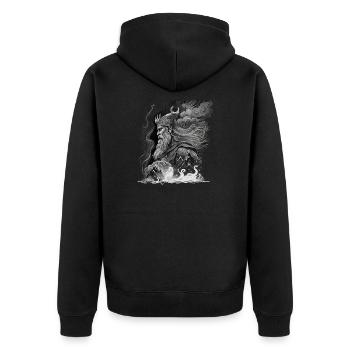 Odin, Père des Dieux, Mythologie nordique, Wotan - Veste à capuche bio Premium Unisexe - noir - Dos - Nico (187cm)