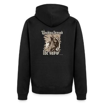 Krampus T-Shirt Furcht & Schrecken zur Weihnacht - Unisex Premium Bio Zip Hoodie - Schwarz - Hinten - Nico (187cm)