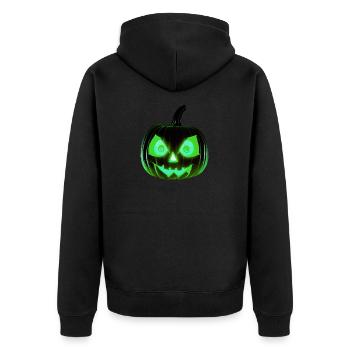 Hallowen Spooky Kürbis Design Geschenk für Heiligtümer - Unisex Premium Bio Zip Hoodie - Schwarz - Hinten - Nico (187cm)