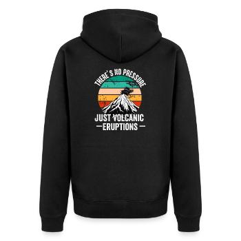 Vulkanologe, Vulkanologie, Geologe, Geologie - Unisex Premium Bio Zip Hoodie - Schwarz - Hinten - Nico (187cm)