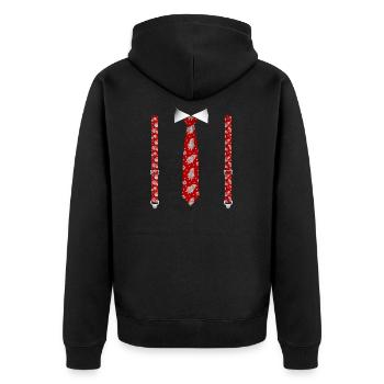 Cravate de Noël festif et bretelles drôle de Noël - Veste à capuche bio Premium Unisexe - noir - Dos - Nico (187cm)