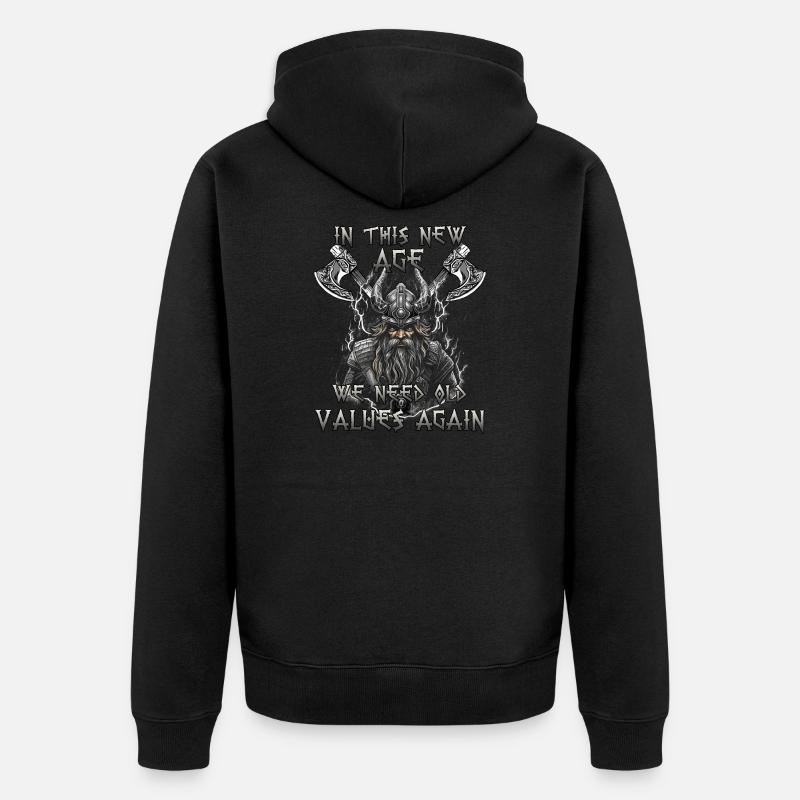 Walhalla Erbe Geschenk einer Kriegerkultur - Unisex Premium Bio Zip Hoodie - Schwarz