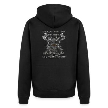 Walhalla Erbe Geschenk für Wikinger Fans - Unisex Premium Bio Zip Hoodie - Schwarz - Hinten - Nico (187cm)