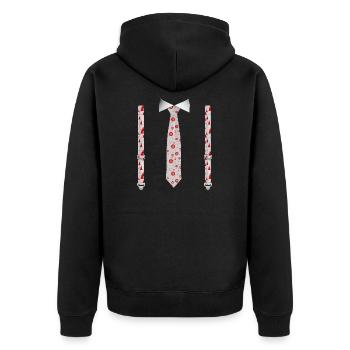 Cravate de Noël festif et bretelles drôle de Noël - Veste à capuche bio Premium Unisexe - noir - Dos - Nico (187cm)