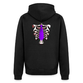Skelett mit Krawatte Lustiges Halloween-Design gruselig - Unisex Premium Bio Zip Hoodie - Schwarz - Hinten - Nico (187cm)