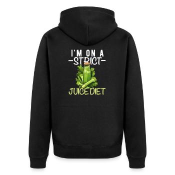 Entsaften Männer Frauen Entsafter Reinigung Smoothie Saft - Unisex Premium Bio Zip Hoodie - Schwarz - Hinten - Nico (187cm)