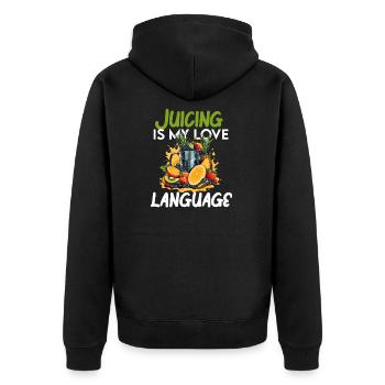 Entsaften Männer Frauen Entsafter Reinigung Smoothie Saft - Unisex Premium Bio Zip Hoodie - Schwarz - Hinten - Nico (187cm)