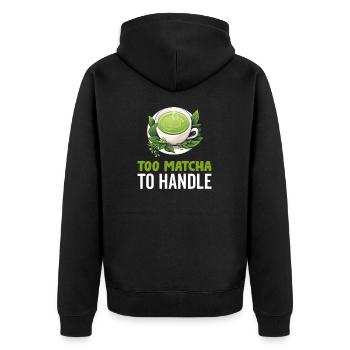 Matcha Tee Latte Liebhaber für grünen Tee Lustiger Matcha - Unisex Premium Bio Zip Hoodie - Schwarz - Hinten - Nico (187cm)