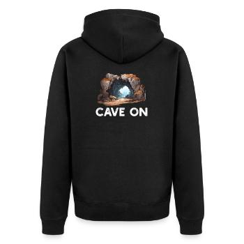 Caving Spelunking For Cave Men Women Funny - Unisex Premium Organic Zip Hoodie - black - Back - Nico (187cm)