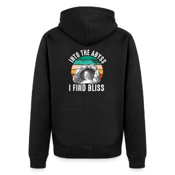 Caving Spelunking For Cave Men Women Funny - Unisex Premium Organic Zip Hoodie - black - Back - Nico (187cm)