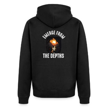 Caving Spelunking For Cave Men Women Funny - Unisex Premium Organic Zip Hoodie - black - Back - Nico (187cm)