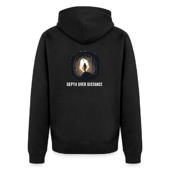 Caving Spelunking For Cave Men Women Funny - Unisex Premium Organic Zip Hoodie - black - Back - Nico (187cm)